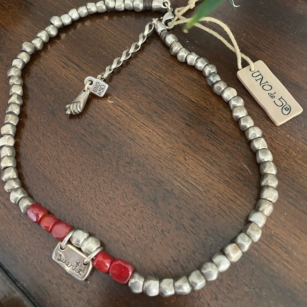 Uno de 50 silver necklace “Suerte”(lucky me) from sold out collection